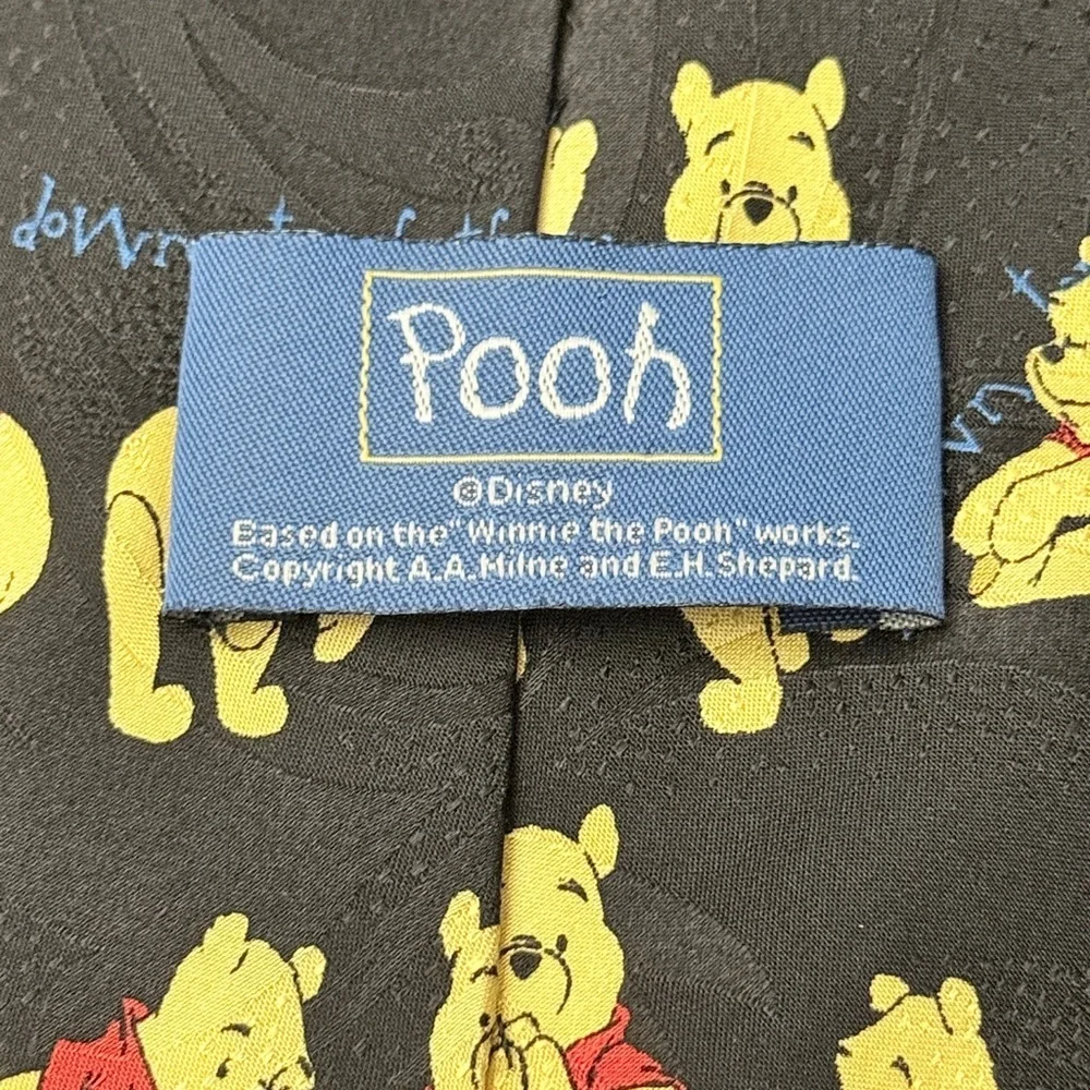 Disney Winnie The Pooh 100% Silk Tie Up Down Touch The Ground VINTAGE BK